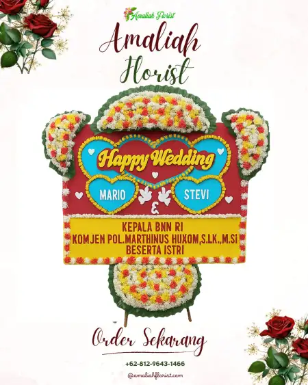Papan Bunga Pernikahan Datarcae